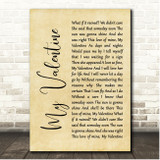 Paul McCartney My Valentine Rustic Script Song Lyric Print