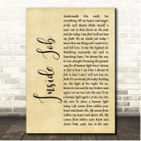 Pearl Jam Inside Job Rustic Script Song Lyric Print