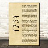 Plain White Ts 1,2,3,4 Rustic Script Song Lyric Print