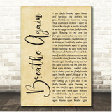 Pop Evil Breathe Again Rustic Script Song Lyric Print
