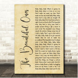 Prince And The Revolution The Beautiful Ones Rustic Script Song Lyric Print