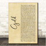 Prince Gold Rustic Script Song Lyric Print