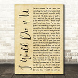 Prince I Would Die 4 U Rustic Script Song Lyric Print