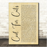 Squeeze Cool For Cats Rustic Script Song Lyric Print