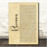 Stevie Nicks Rhiannon Rustic Script Song Lyric Print