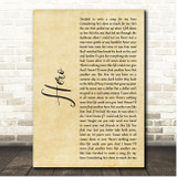 Sturgill Simpson Hero Rustic Script Song Lyric Print