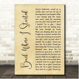 The Derek Trucks Band Back Where I Started Rustic Script Song Lyric Print