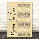Van Halen Women In Love Rustic Script Song Lyric Print