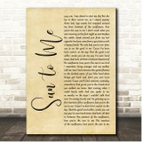 Zach Bryan Sun to Me Rustic Script Song Lyric Print