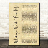Adam Lambert Whataya Want From Me Rustic Script Song Lyric Print