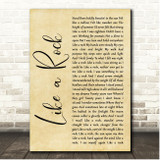 Bob Seger Like a Rock Rustic Script Song Lyric Print