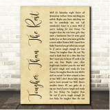 Bruce Springsteen Tougher Than The Rest Rustic Script Song Lyric Print