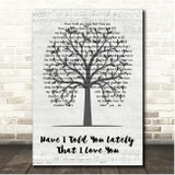Van Morrison Have I Told You Lately That I Love You Music Script Tree Song Lyric Print