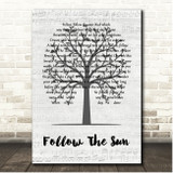 Xavier Rudd Follow The Sun Music Script Tree Song Lyric Print