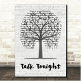 Oasis Talk Tonight Music Script Tree Song Lyric Print