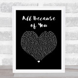O.A.R. All Because of You Black Heart Song Lyric Print