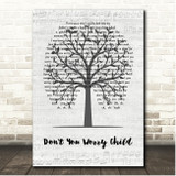 Swedish House Mafia Don't You Worry Child Music Script Tree Song Lyric Print