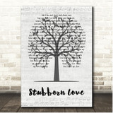 The Lumineers Stubborn Love Music Script Tree Song Lyric Print