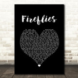 Owl City Fireflies Black Heart Song Lyric Print