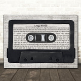Aslan Crazy World Music Script Cassette Tape Song Lyric Print