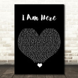 Pink I Am Here Black Heart Song Lyric Print