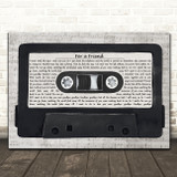 The Communards For a Friend Music Script Cassette Tape Song Lyric Print