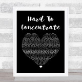 Red Hot Chili Peppers Hard To Concentrate Black Heart Song Lyric Print