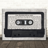 Led Zeppelin Over The Hills And Far Away Music Script Cassette Tape Song Lyric Print