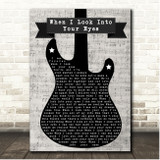 Firehouse When I Look Into Your Eyes Electric Guitar Music Script Song Lyric Print