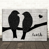 Dave Matthews Band Crush Music Script Lovebirds Song Lyric Print