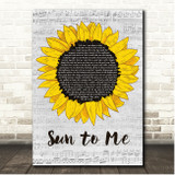 Zach Bryan Sun to Me Script Sunflower Song Lyric Print