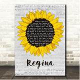 Carpool Tunnel Regina Script Sunflower Song Lyric Print