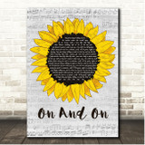 Curtis Harding On And On Script Sunflower Song Lyric Print