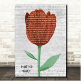 Sam Fender Will We Talk Script Tulip Song Lyric Print