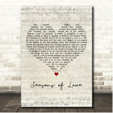 Jonathan Larson Seasons of Love Script Heart Song Lyric Print