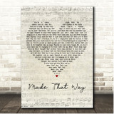 Jordan Davis Made That Way Script Heart Song Lyric Print