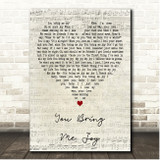 Anita Baker You Bring Me Joy Script Heart Song Lyric Print