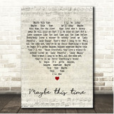 Liza Minnelli Maybe This Time Script Heart Song Lyric Print