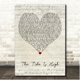 Atomic Kitten The Tide Is High Script Heart Song Lyric Print