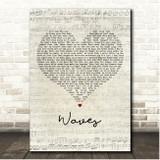 Luke Bryan Waves Script Heart Song Lyric Print