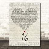 Baby Keem 16 Script Heart Song Lyric Print