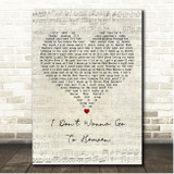 Nate Smith I Don't Wanna Go To Heaven Script Heart Song Lyric Print