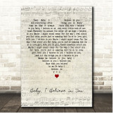 New Kids on the Block Baby, I Believe in You Script Heart Song Lyric Print