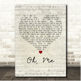 Nirvana Oh, Me Script Heart Song Lyric Print
