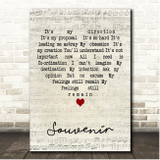 Orchestral Manoeuvres in the Dark Souvenir Script Heart Song Lyric Print