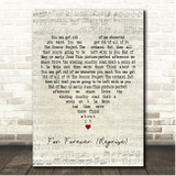Original Broadway Cast of Dear Evan Hansen For Forever (Reprise) Script Heart Song Lyric Print