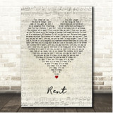 Pet Shop Boys Rent Script Heart Song Lyric Print