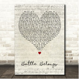 Phil Wickham Battle Belongs Script Heart Song Lyric Print