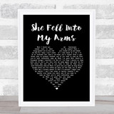 Ed Harcourt She Fell Into My Arms Black Heart Song Lyric Music Art Print