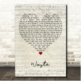 Phish Waste Script Heart Song Lyric Print